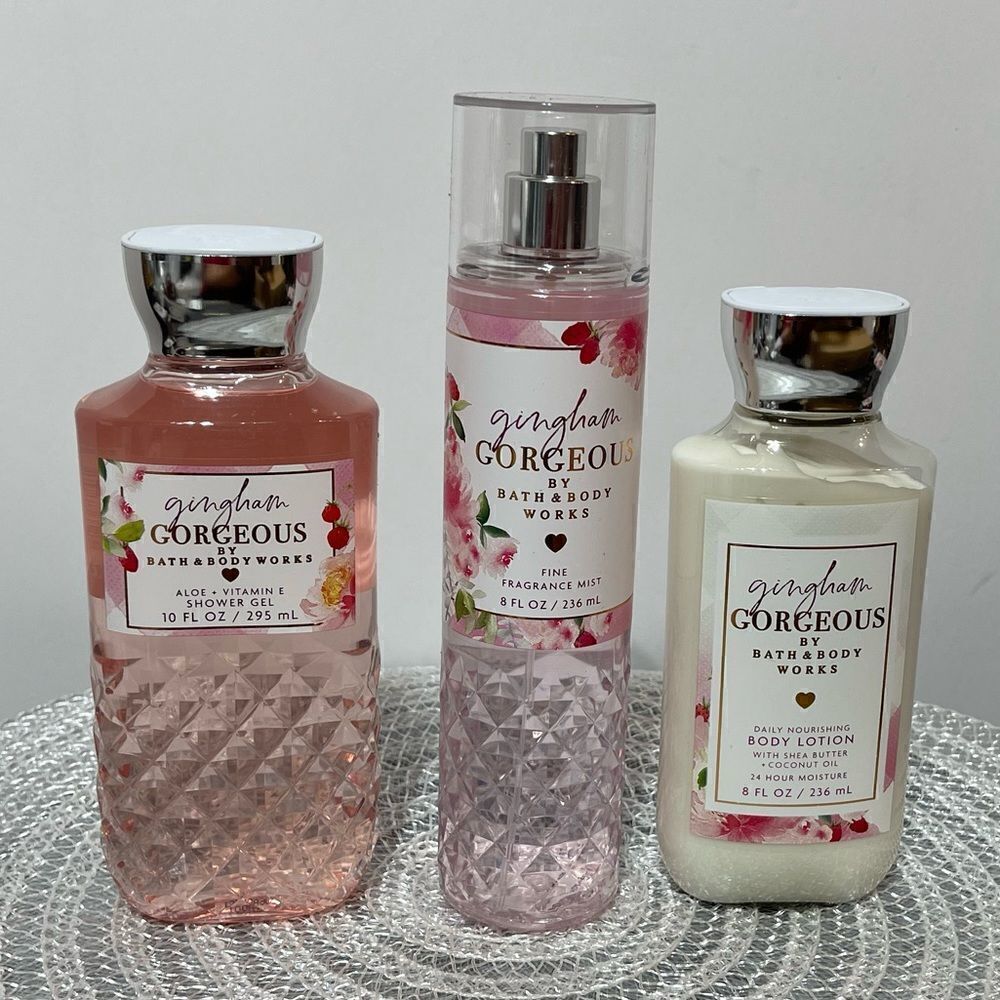 BBW Gingham Gorgeous Fragrance Mist, Body Lotion and Shower Gel set of 3 NWT